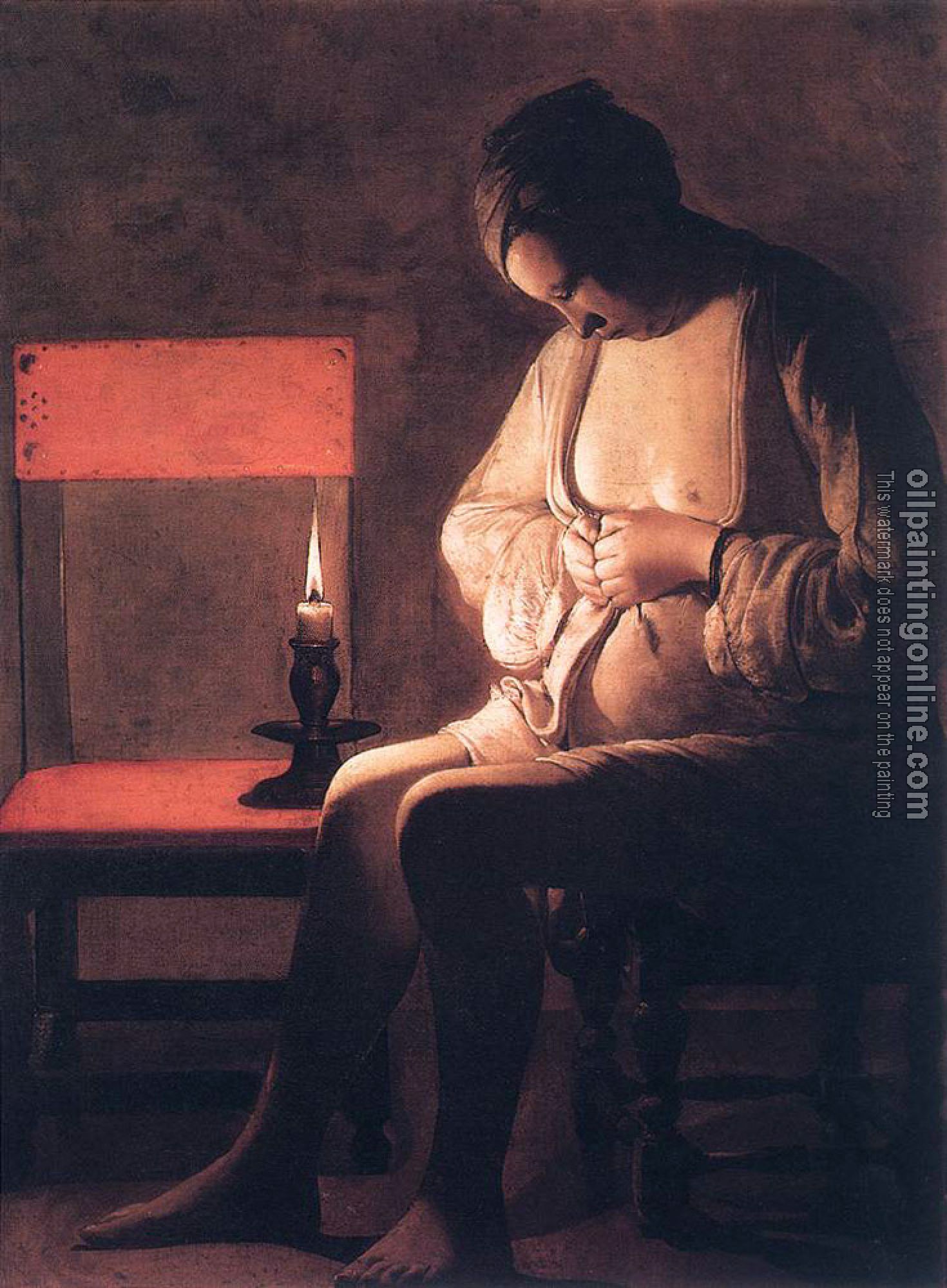 Georges de La Tour - Woman Catching Fleas